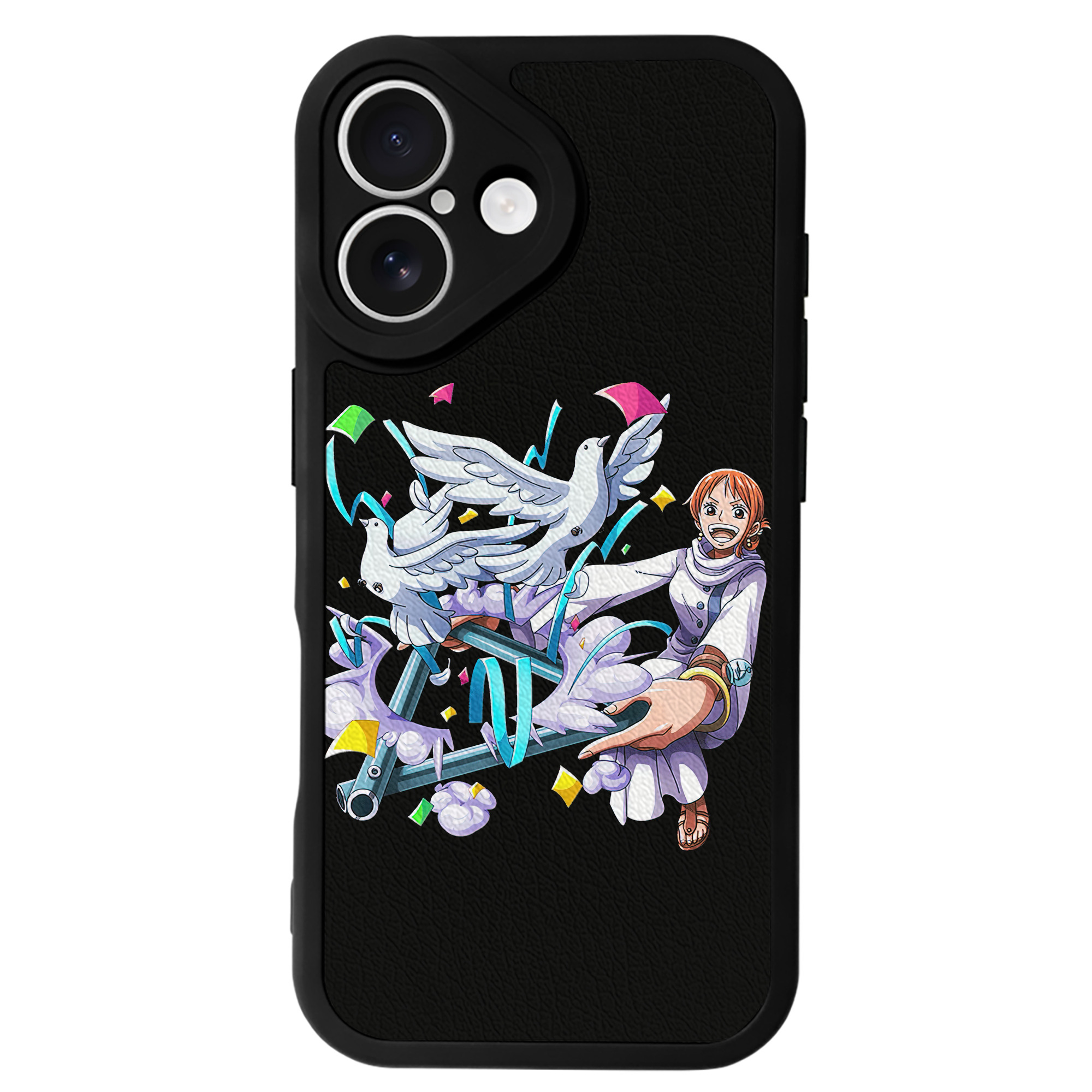（画像用） ワンピース ナミ ONE PIECE Nami 【iPhone 16シリーズ対応】シリコンスマホケース（レザー調） 材質：シリコン